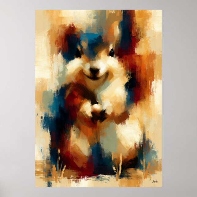 Poster Korisu Tiny Treasure Cute Baby Esquilo Kawaii Art (Frente)