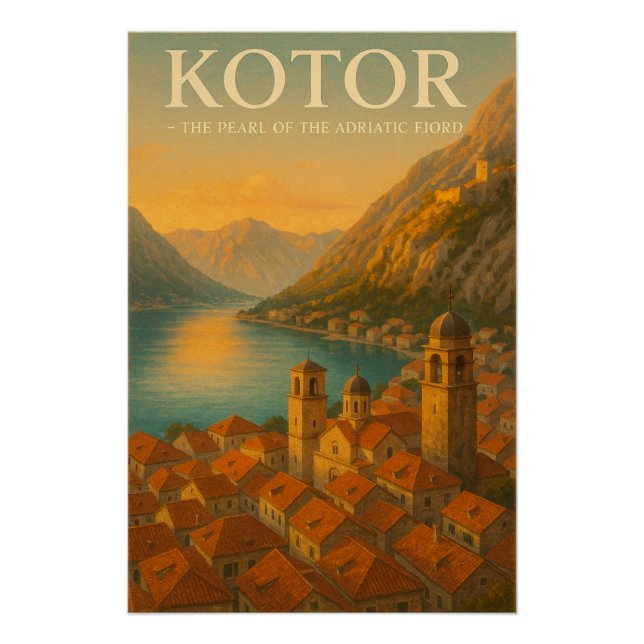 PÔSTER KOTOR — A PÉROLA DO FJORDE ADRIÁTICO (Frente)