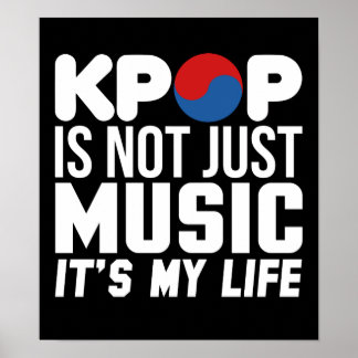 Pôster Kpop é o meu gráfico de slogan musical de vida