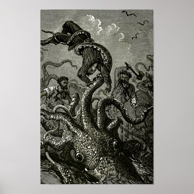 Pôster Kraken de 20000 Léguas Submarinas (Frente)
