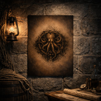 Poster Kraken Marca Símbolo Pirata