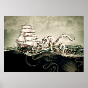 Poster Kraken Serigrafia