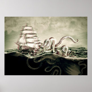 Poster Kraken Serigrafia