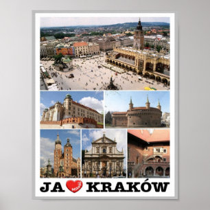 Poster Kraków - I Love - Poland -