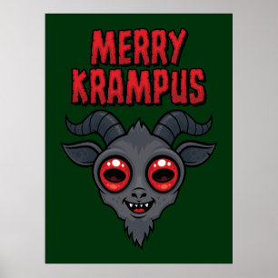 Poster Krampus Alegre e Sinistro Cute