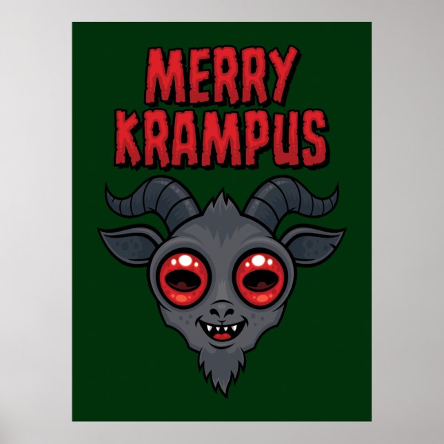 Poster Krampus Alegre e Sinistro Cute (Frente)