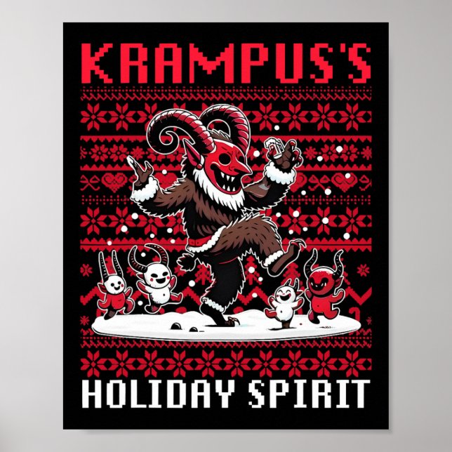 Poster Krampus Holiday Spirit Design de Natal (Frente)