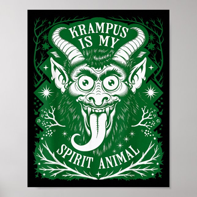 Poster Krampus Is My Srit Animal German Folklore For Kram (Frente)