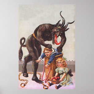 Pôster Krampus Sequestrando Crianças