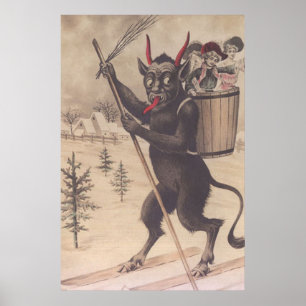 Poster Krampus Skiing Mulheres Sequestro