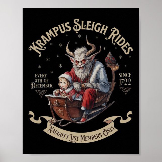 Poster Krampus Sleigh Rides (Frente)