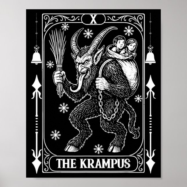Poster Krampus Tarot Card Design Christmas Season Evil Pa (Frente)