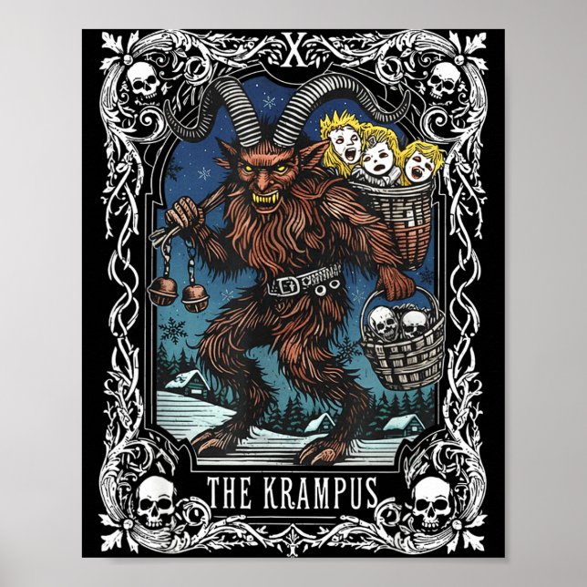 Poster Krampus Tarot Card Design Christmas Season Evil Pa (Frente)