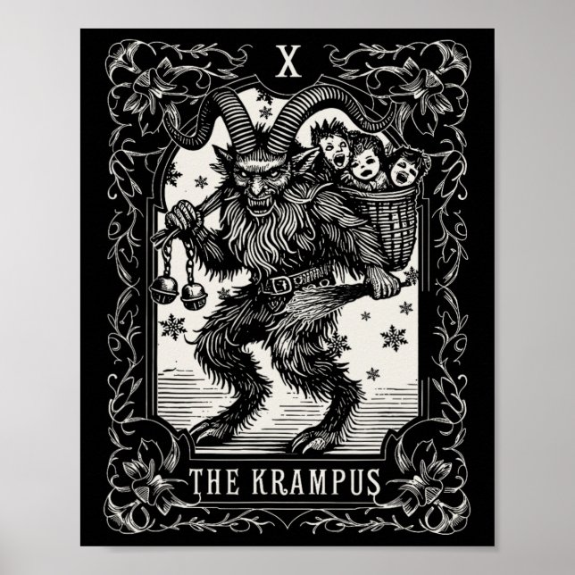 Poster Krampus Tarot Card Design Christmas Season Evil Pa (Frente)