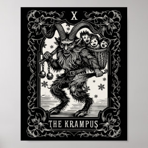 Poster Krampus Tarot Card Design de Natal Mau Pa