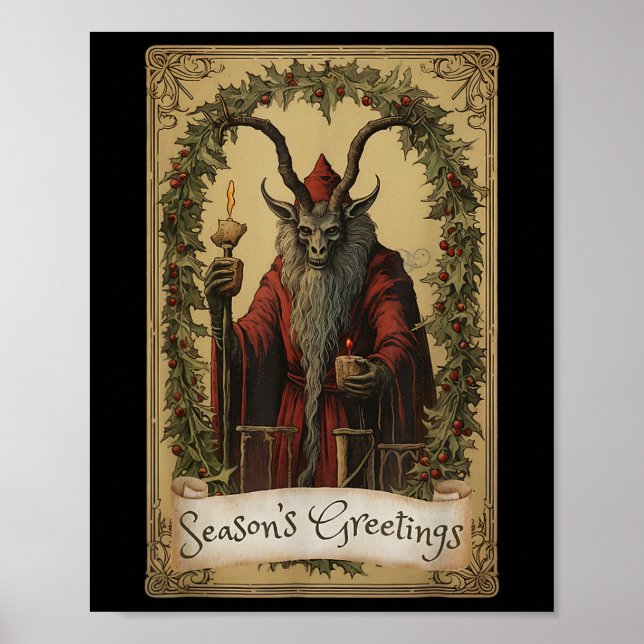 Poster Krampus Tarot Card Design de Natal Mau Pa (Frente)