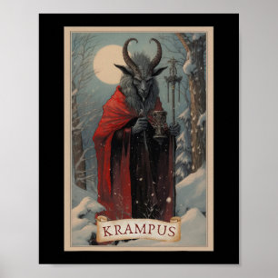 Poster Krampus Tarot Card Design Xmas Hail Papais noeis C