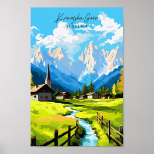 Poster Kranjska Gora Eslovênia - viagens vintage