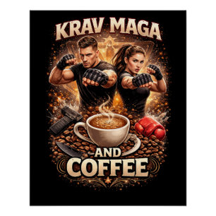 Pôster Krav Maga e Café