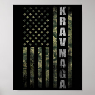 Poster Krav Mega Usa Camuflagem Bandeira Americana Fã Vin