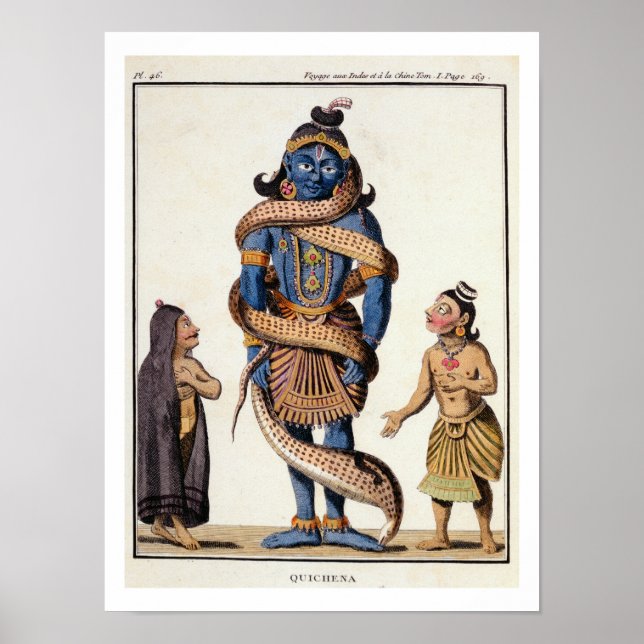 Pôster Krishna espremida pela Serpente Kaliya, de Voya (Frente)