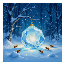 Pôster „Kristallapfel im Glühwürmchenwinter“