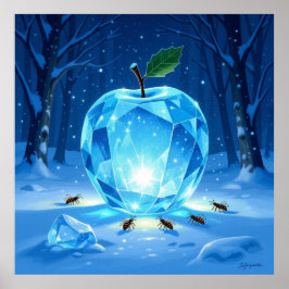 Poster „Kristallapfel im Glühwürmchenwinter“