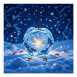 Pôster „Kristallapfel im Glühwürmchenwinter“
