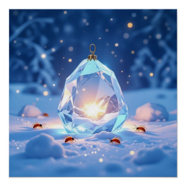 Pôster „Kristallapfel im Glühwürmchenwinter“ (Frente)