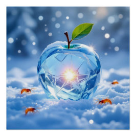 Pôster „Kristallapfel im Glühwürmchenwinter“