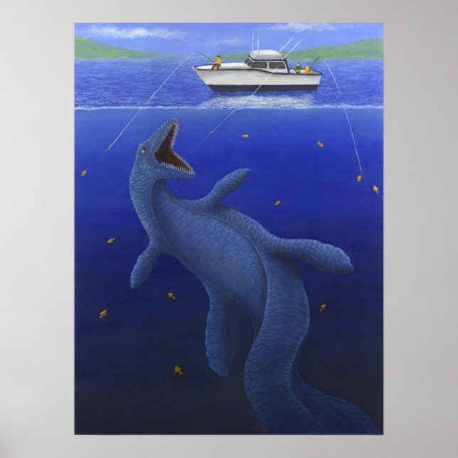 Poster Kronosaurus interrompe uma viagem de pesca (Frente)