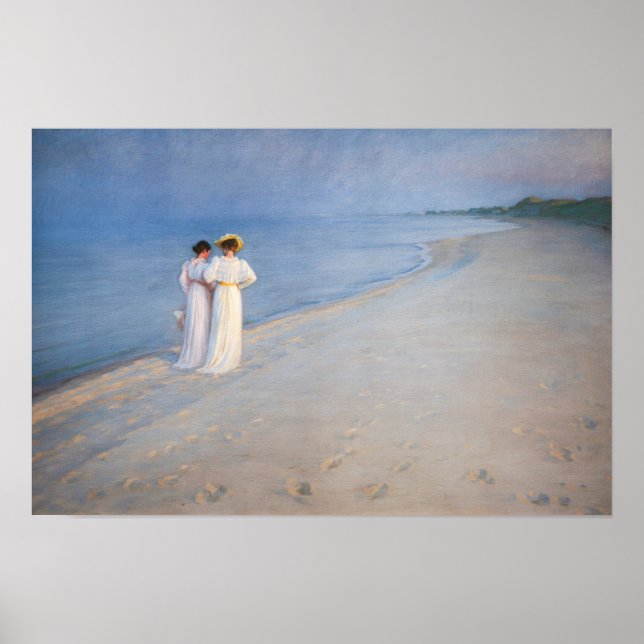 Poster Kroyer - Noite de Verão em Skagen Beach (Frente)