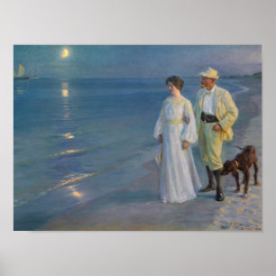 Poster Kroyer - O Artista e sua Esposa na Praia