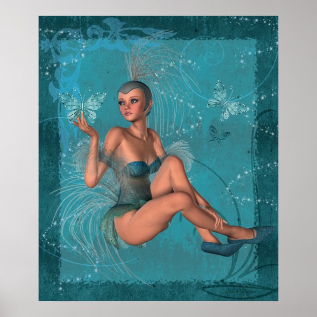 Pôster KRW O Sprite Azul e as Borboletas (Frente)