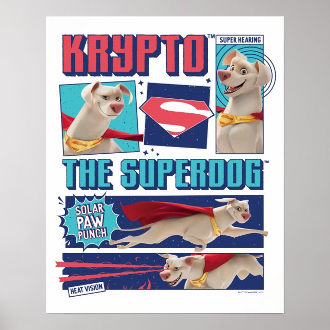 Poster Krypto Os Painéis De Quadrinhos Super Cachorros (Frente)