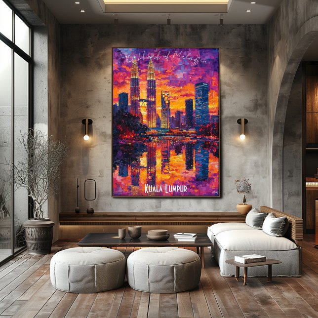 Poster Kuala Lumpur Skyline - Vibrante Wall Art Malaio (Criador carregado)