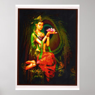 Poster Kuan Yin e a pena do pavão