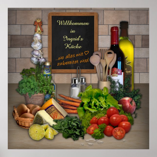 Poster Küchenposter mit Deinem Namen (Frente)
