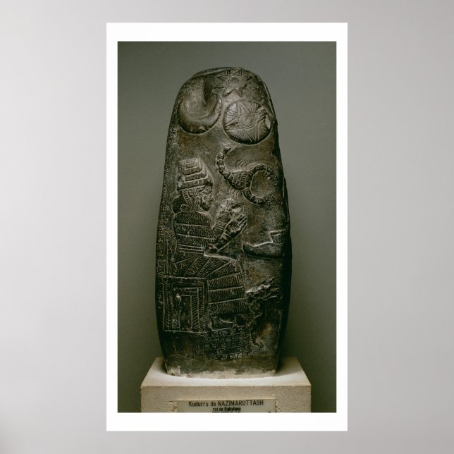 Poster Kudurru de Nazimaruttash, Rei da Babilônia, c.1328 (Frente)