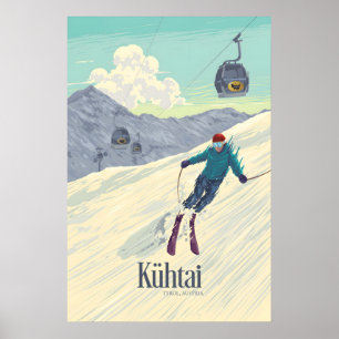Poster Kühtai Tirol Áustria Cartaz de Viagens Estância de