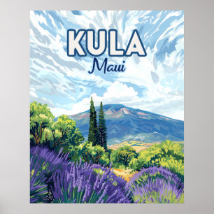 Poster Kula Maui Haleakala Hawaii - Lavanda Retro