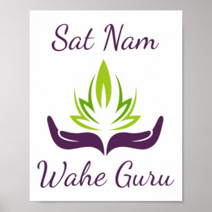 Poster Kundalini Yoga Lótus Sat Nam Wahe Guru