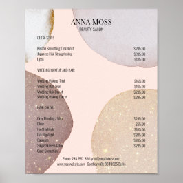 Poster Kundenspezifischer Rosegold Glitter Preisliste