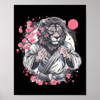 Poster Kung Fu Leão Sakura Mma Kickboxing Judô Taekwondo