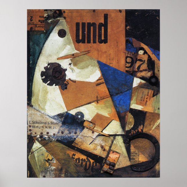 Pôster Kurt Schwitters, Das Undbild, 1919-IMPRESSÃO-SUPER (Frente)