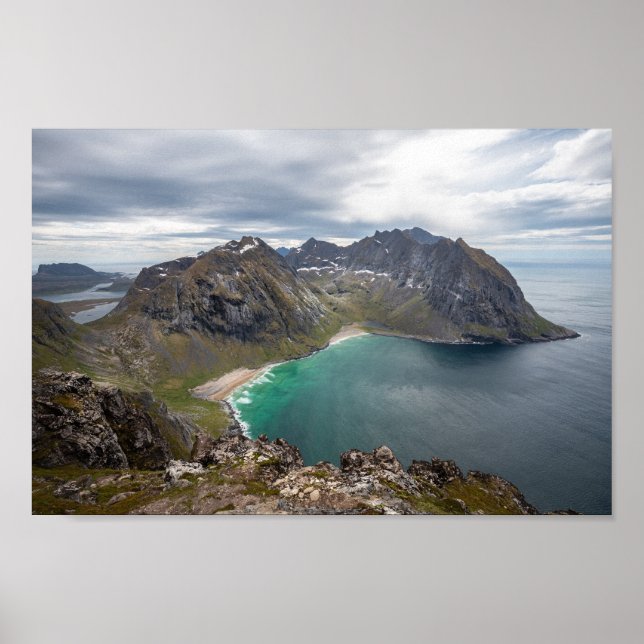 Poster Kvalvika Lofoten Noruega (Frente)