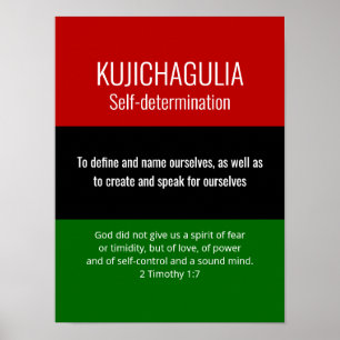 Poster Kwanzaa de autodeterminação de KUJICHAGULIA person