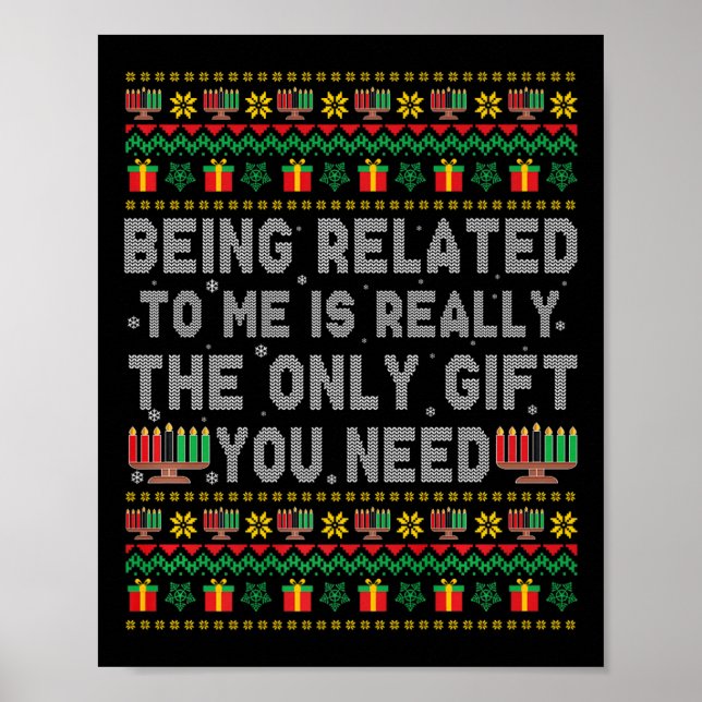 Poster Kwanzaa Estar Relacionado A Mim É Realmente O Únic (Frente)