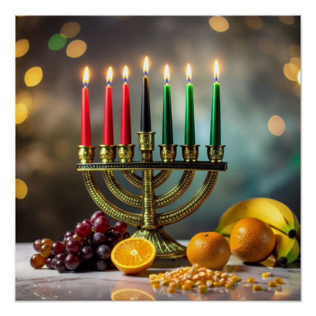 PÔSTER KWANZAA - KINARA - (Frente)