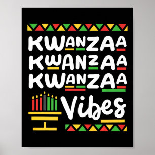 Poster Kwanzaa Vibes Retro Black Heritage Homens de Natal